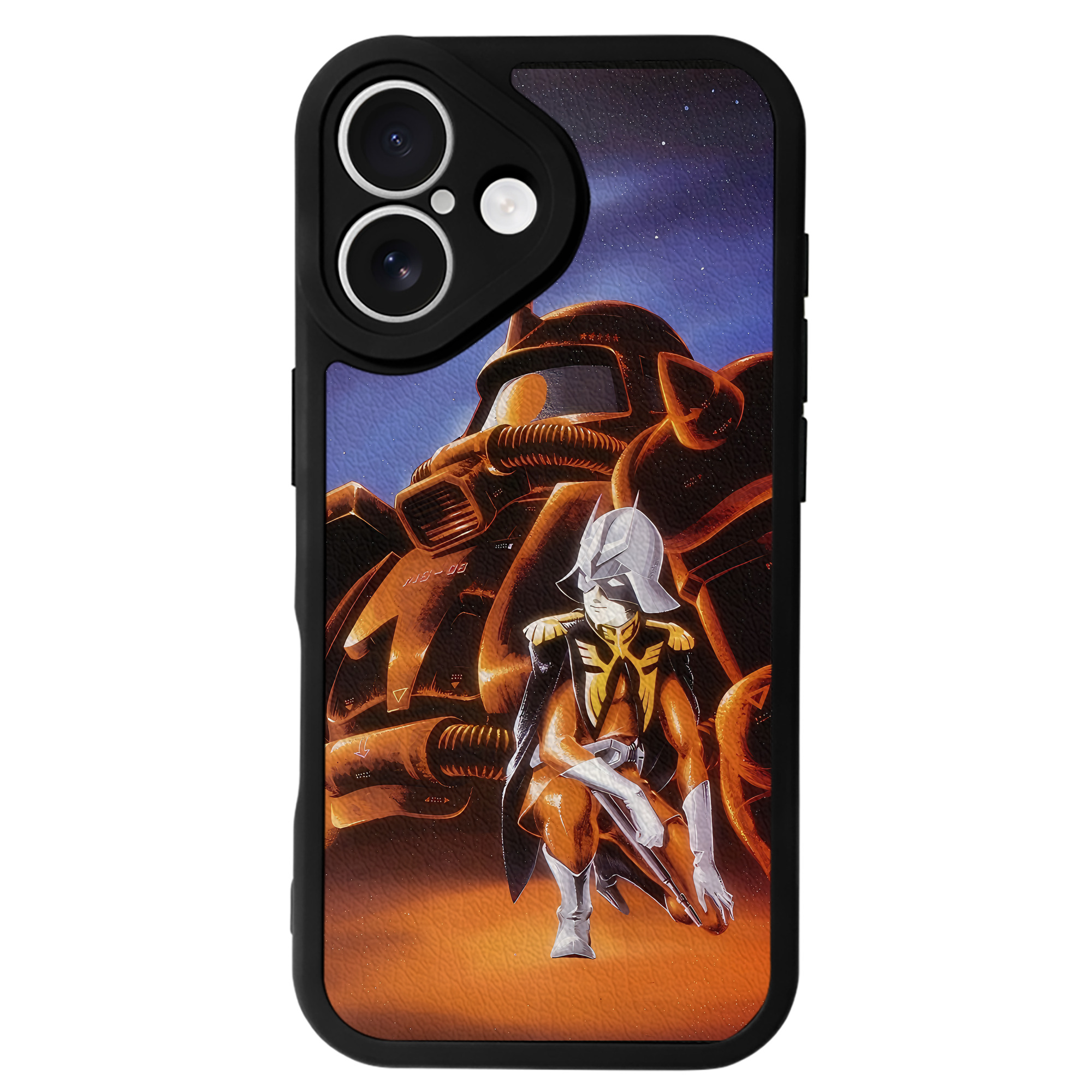 （画像用） 機動戦士ガンダム Mobile Suit Gundam 【iPhone 16シリーズ対応】シリコンスマホケース（レザー調） 材質：シリコン